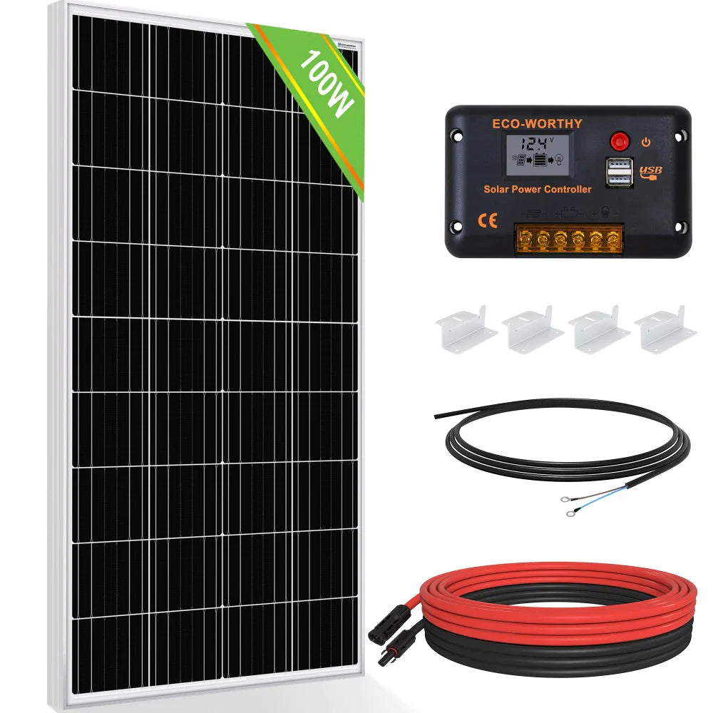 Scenes showing solar power use for camper, RV, and trailer applications.