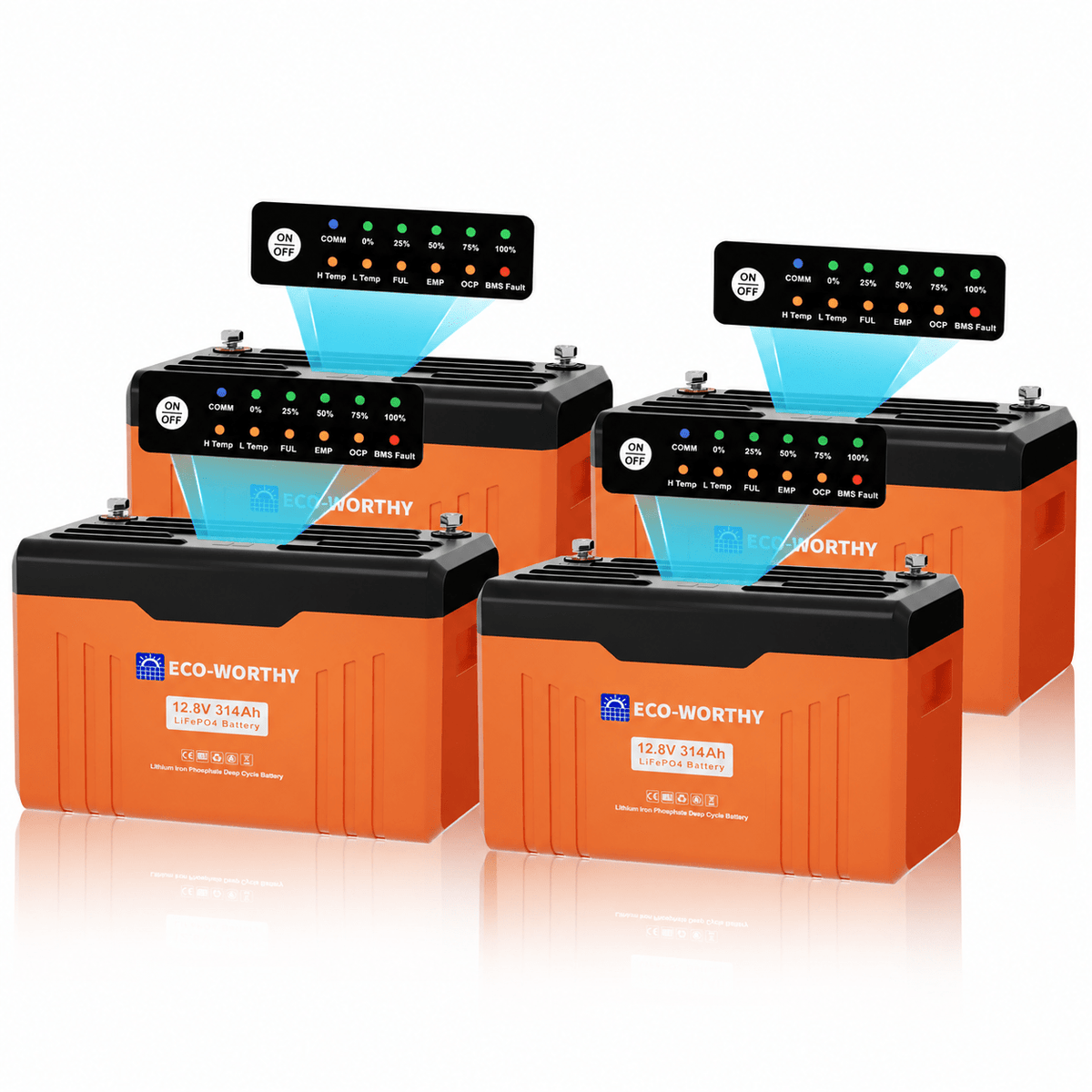 ECO-WORTHY EnergyTrek 12V 314AH Lifepo4 Lithium Battery Bluetooth with SOC Display & Low-Temperature Protection - eco-worthy-uk