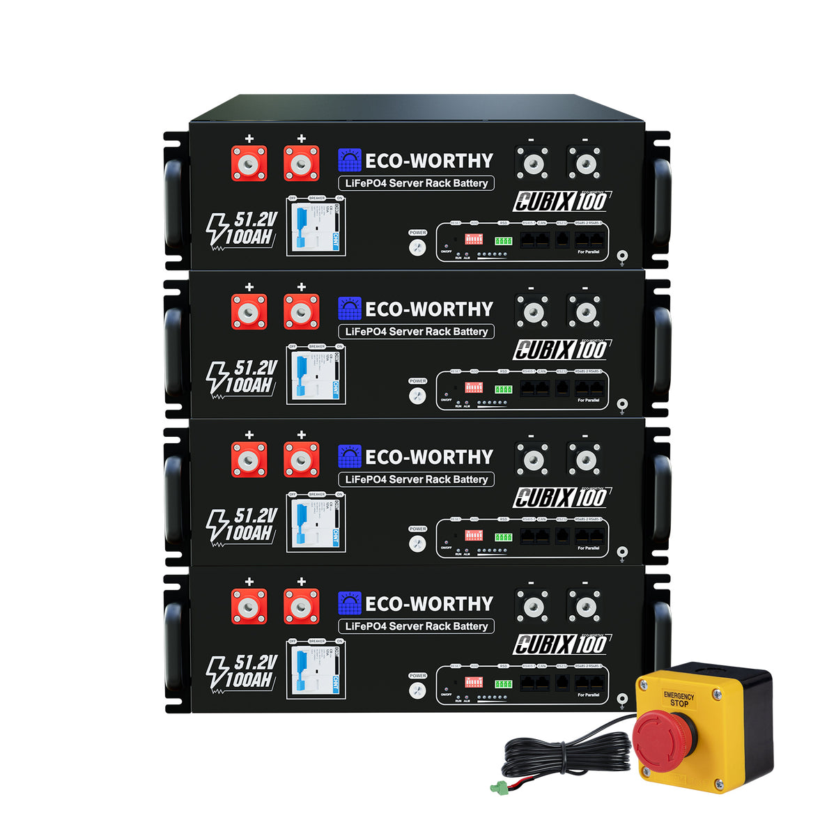 Eco-Worthy 48V 100Ah Server Rack Battery With Bluetooth & Wifi, 5.12kWh Lithium Battery | IEC62619, CEC - eco-worthy-uk