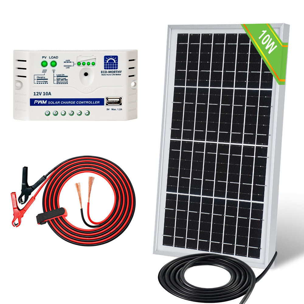 10W solar panel applications: lighting, gate opener, water pump, chicken coop