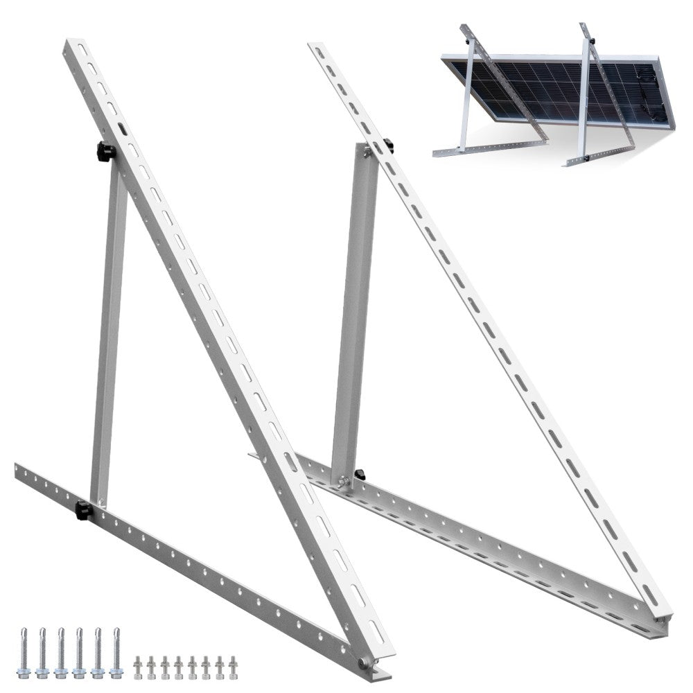 Collage of solar panels mounted on a camper, balcony, wall, and garden shed.