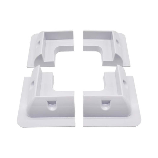 White solar panel mounting bracket with dimensions for RV and boat installation