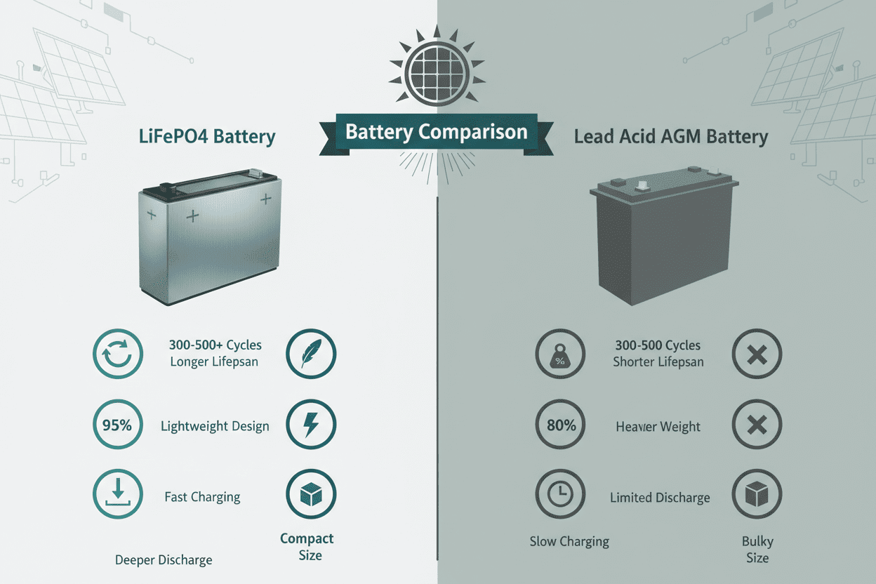BATTERY COMPARISON! Why lithium/LiFePo4 battery beats Lead Acid/AGM battery? - eco-worthy-uk
