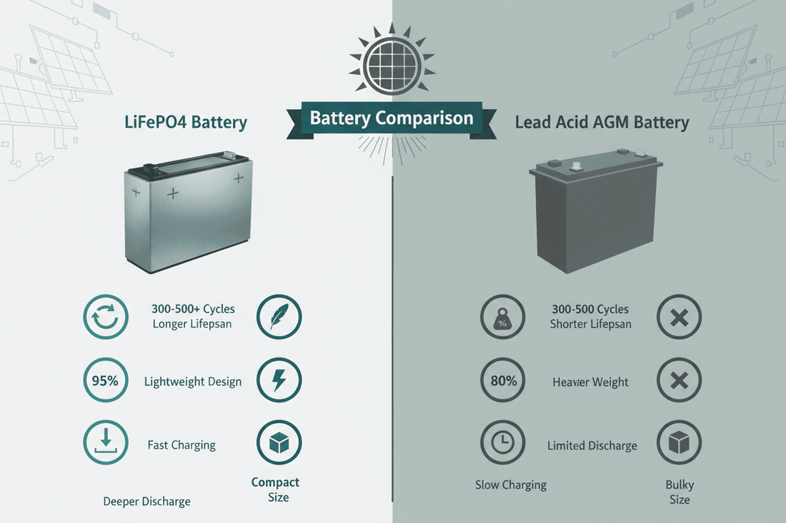 BATTERY COMPARISON! Why lithium/LiFePo4 battery beats Lead Acid/AGM battery? - eco-worthy-uk