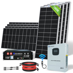 Eco-Worthy 1560W 48V (8x Bifacial 195W) Complete Off Grid Solar Panel Kit