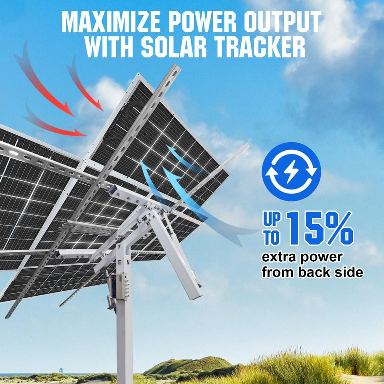 Bifacial 195W 12V Monocrystalline Solar Panel - eco - worthy - uk