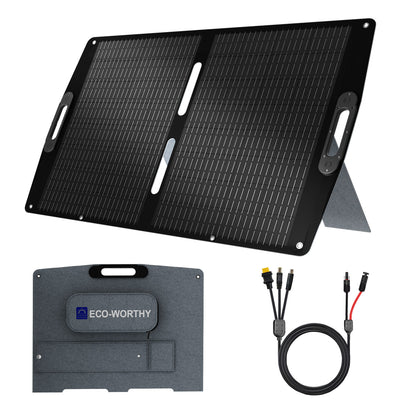 100W 12V Foldable Solar Panel Suitcase for Outdoor Camping RV - eco - worthy - uk