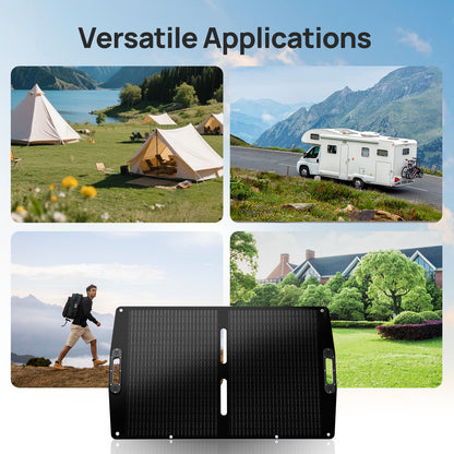 100W 12V Foldable Solar Panel Suitcase for Outdoor Camping RV - eco - worthy - uk