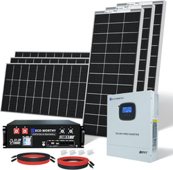 Eco-Worthy 1170W 48V (6x Bifacial 195W) Complete MPPT Off Grid Solar Kit