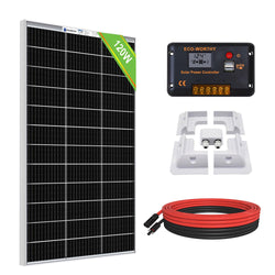 Eco-Worthy 120W 240W 12V (1/2x Bifacial 120W) Off Grid Solar Kit with RV Mounting Brackets