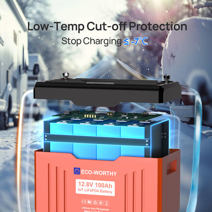 12V 100Ah LiFePO4 Lithium Battery with Bluetooth and Low - Temp Protection - eco - worthy - uk