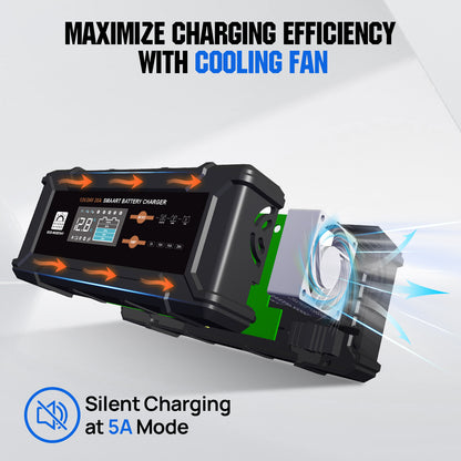 12v/24v 20A Smart Battery Charger for Lithium Battery - eco - worthy - uk