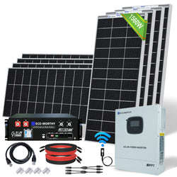 Eco-Worthy 1560W 48V (8x Bifacial 195W) Complete MPPT Off Grid Solar Kit