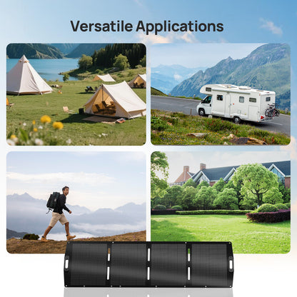 200W Foldable Solar Panel Suitcase for Outdoor Camping RV - eco - worthy - uk