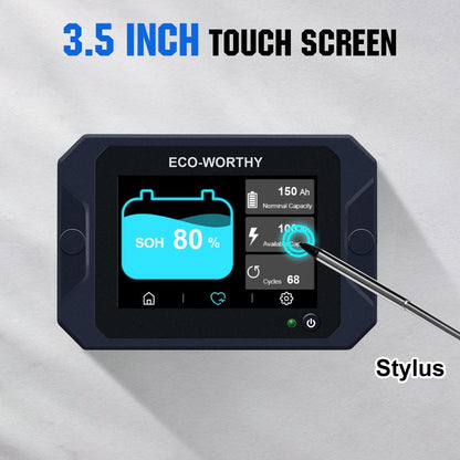 300A 3.5" Touchable Display Battery Monitor with Hall Sensor for AGM and Lithium (LiFePO4) Batteries - eco - worthy - uk