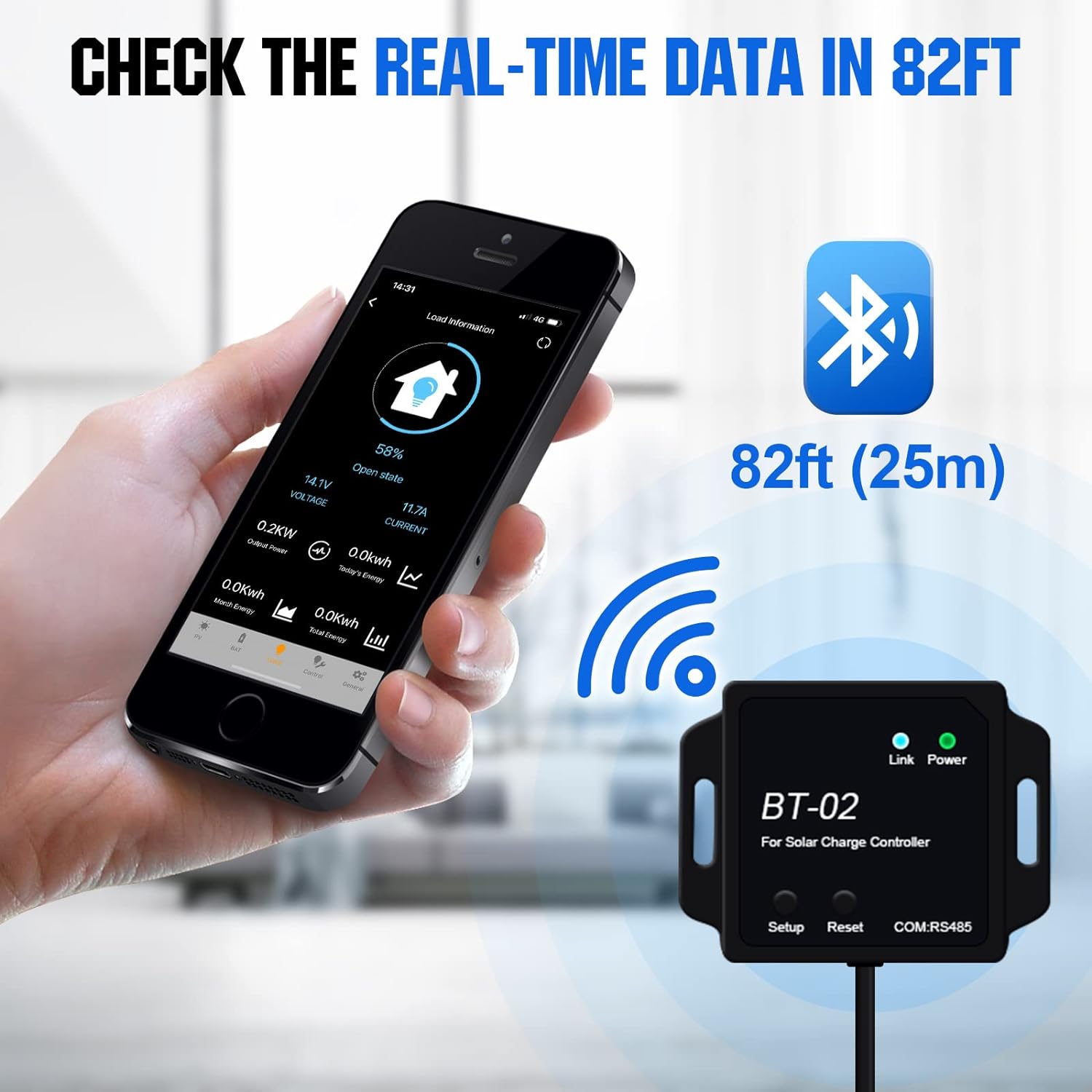 40A MPPT Solar Charge Controller 12V/24V DC Input and Bluetooth Module