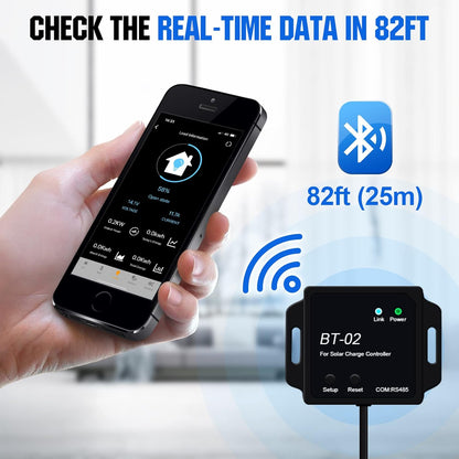 [Refurbished] 40A MPPT Solar Charge Controller 12V/24V DC Input and Bluetooth Module with Wirelessly Remote Control - eco - worthy - uk