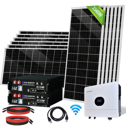 48V 2340W  (12x Bifacial 195W) Complete MPPT Off Grid Solar Kit-1