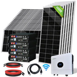 ECO-WORTHY 48V 4680W (24x Bifacial 195W) Complete Off Grid Solar Panel Kit
