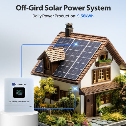 48V 2340W (12x Bifacial 195W) Complete MPPT Off Grid Solar Kit - eco - worthy - uk