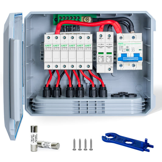 6 String PV Combiner Box Support for 12V24V48V Solar System-1