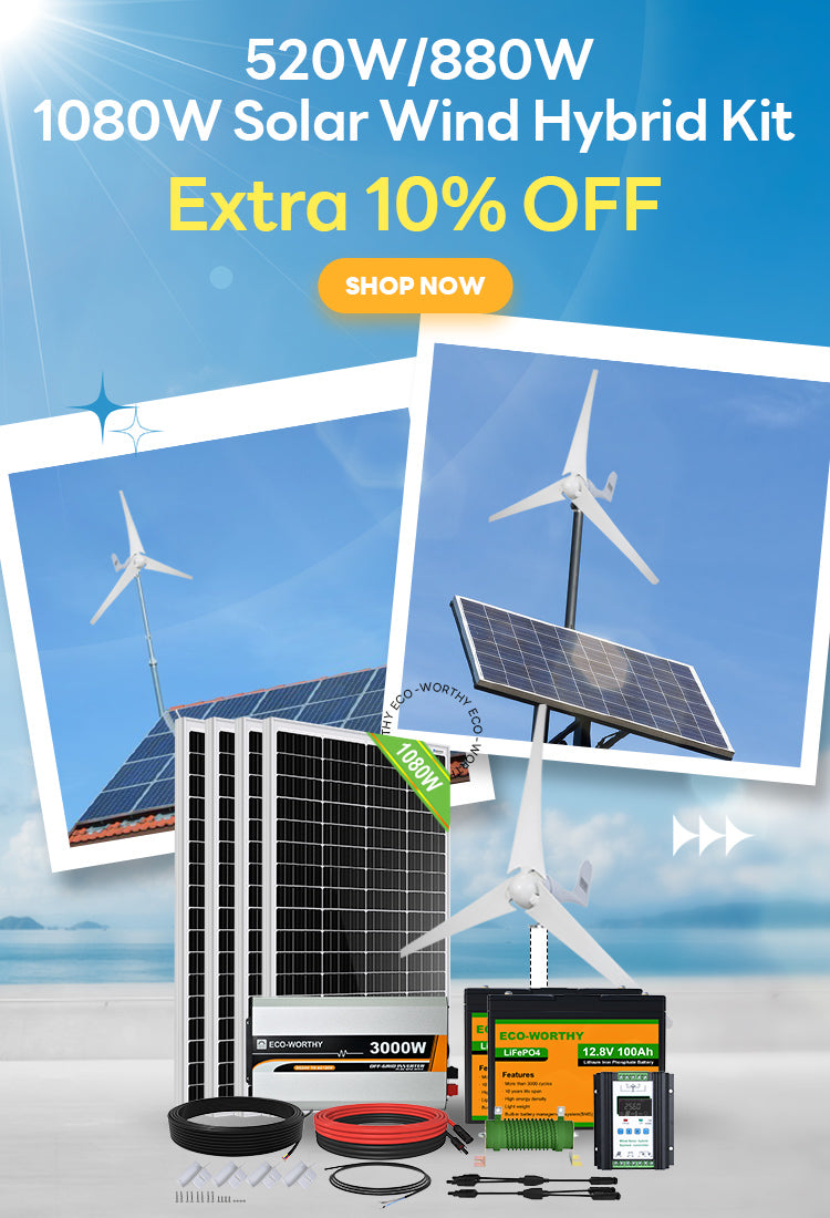 Buy ECO-WORTHY 24V 880W Solar Wind Turbine Generator Kit with