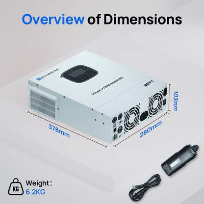 All - in - one Inverter Built in 3000W 48V Pure Sine Wave Power Inverter & 60A Controller for Off Grid System - eco - worthy - uk