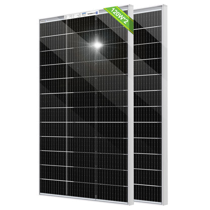 Bifacial 120W 12V Monocrystalline Solar Panel - eco - worthy - uk