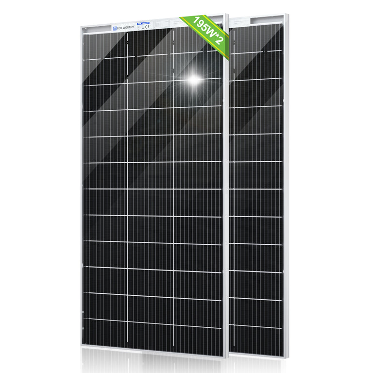 Bifacial 195W 12V Monocrystalline Solar Panel - eco - worthy - uk