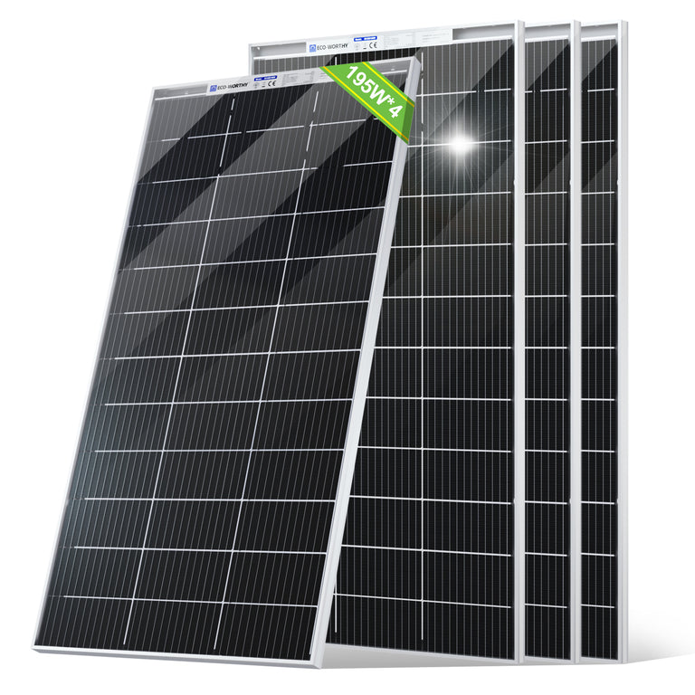 Bifacial 195W 12V Monocrystalline Solar Panel - eco - worthy - uk