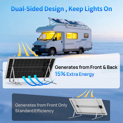 ECO-WORTHY 100W N-Type Bifacial Solar Panel with 25% High Conversion Efficiency-3