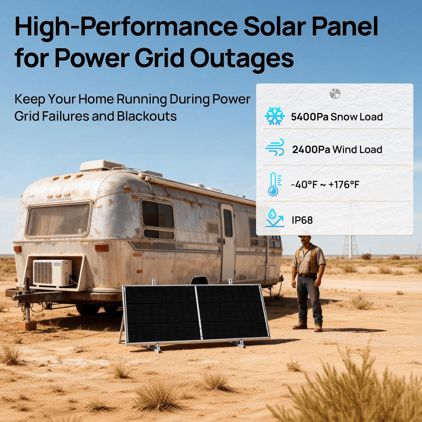 ECO-WORTHY 195W N-Type 18BB Bifacial Solar Panel with 25% High Conversion Efficiency - eco-worthy-uk