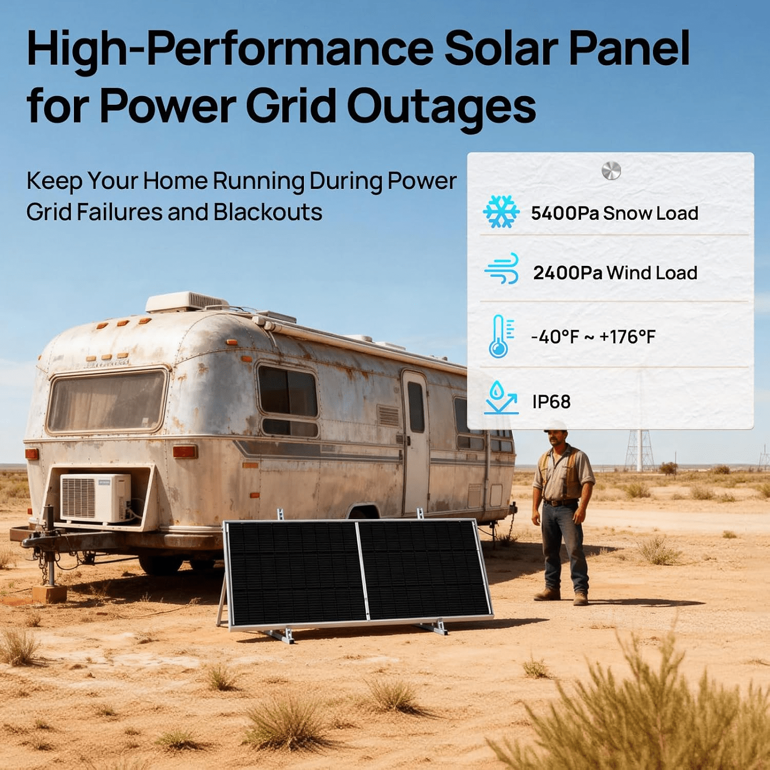 ECO-WORTHY 195W N-Type 18BB Bifacial Solar Panel with 25% High Conversion Efficiency - eco-worthy-uk