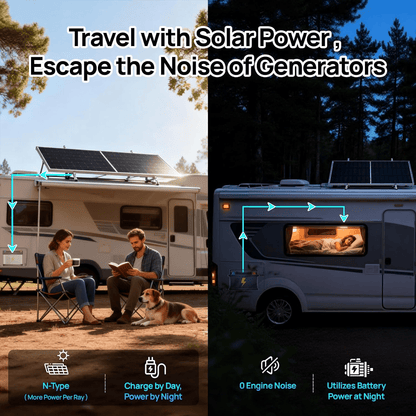 ECO-WORTHY 195W N-Type 18BB Bifacial Solar Panel with 25% High Conversion Efficiency - eco-worthy-uk