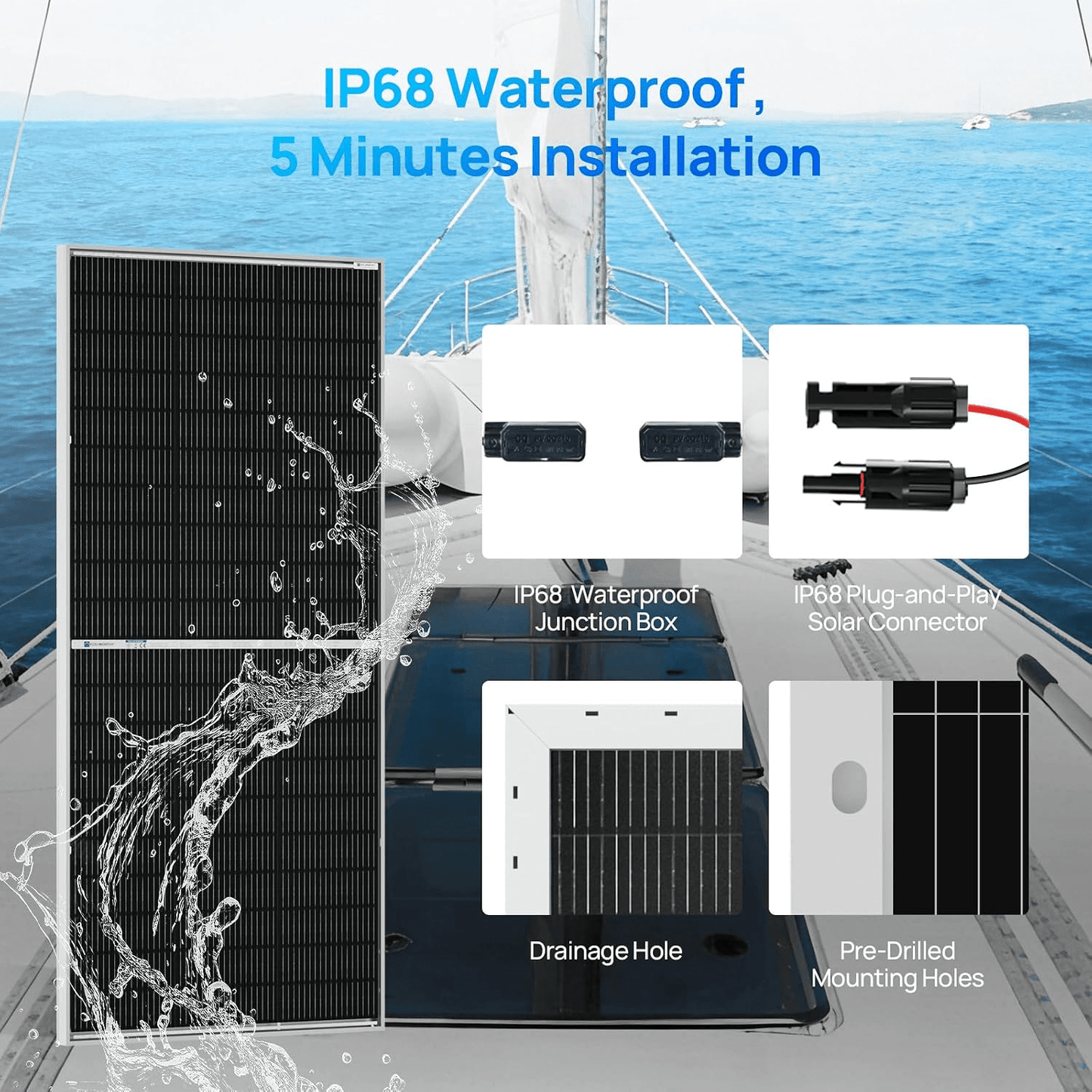 ECO-WORTHY 195W N-Type 18BB Bifacial Solar Panel with 25% High Conversion Efficiency - eco-worthy-uk