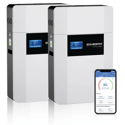 Eco - Worthy 48V 100Ah Wall - Mounted With Bluetooth & Wifi, 5.12kWh Lithium Battery | IEC62619, CEC - eco - worthy - uk