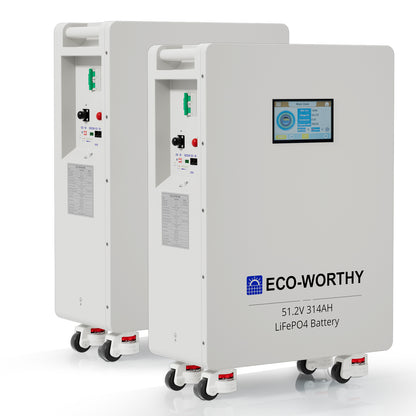 ECO - WORTHY 48v(51.2V) 314Ah LiFePO4 Battery| Solar Battery Backup for Home - eco - worthy - uk