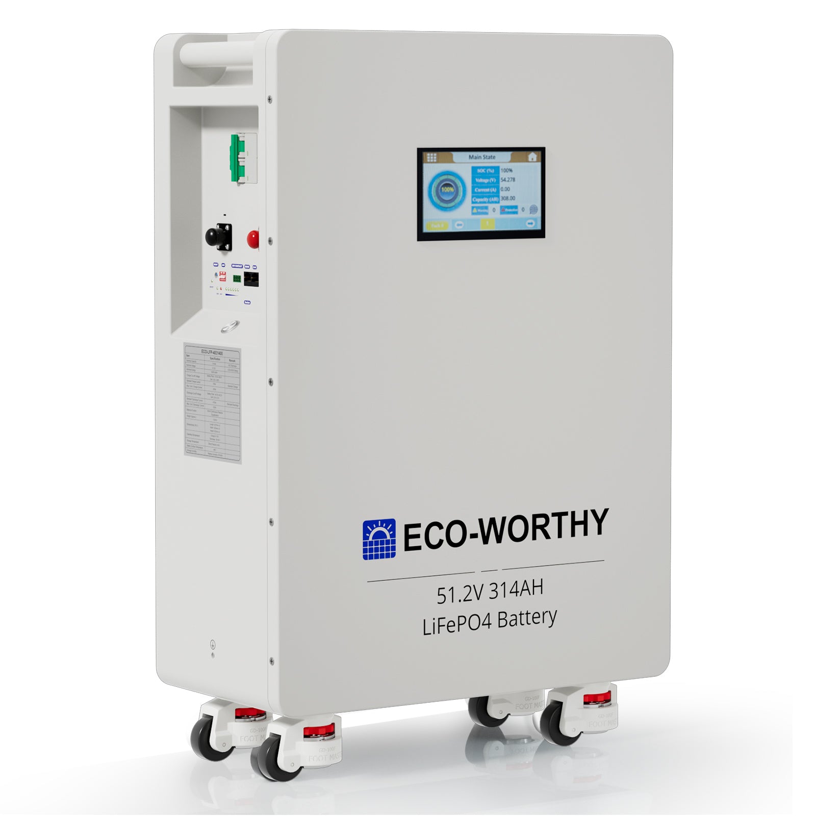 48V 314Ah Lifepo4 Lithium Battery Bluetooth & WiFi 16kWh Home Solar & Backup