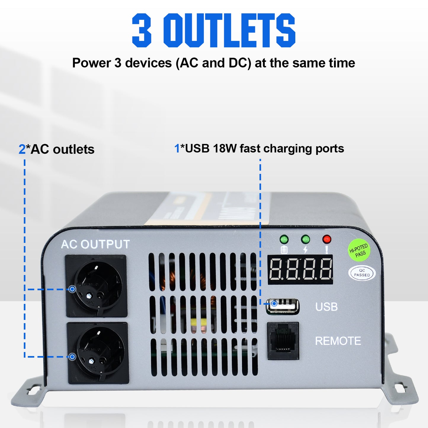 ECO-WORTHY 600W Off Grid Pure Sine Wave Inverter 12V to 230V - eco-worthy-uk