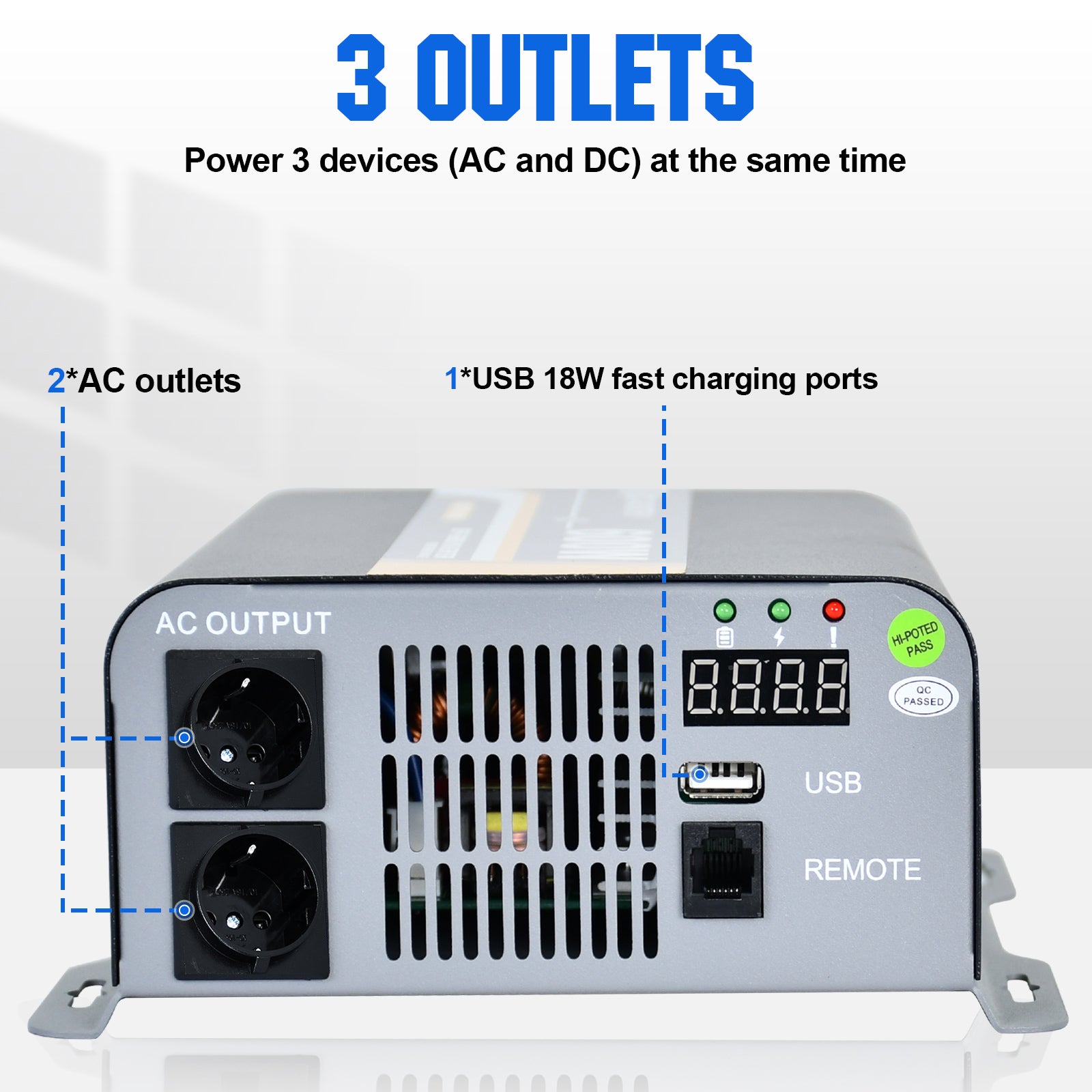 ECO-WORTHY 600W Off Grid Pure Sine Wave Inverter 12V to 230V - eco-worthy-uk
