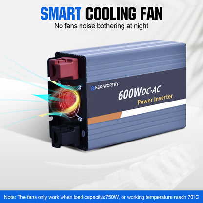 ECO-WORTHY 600W Off Grid Pure Sine Wave Inverter 12V to 230V - eco-worthy-uk