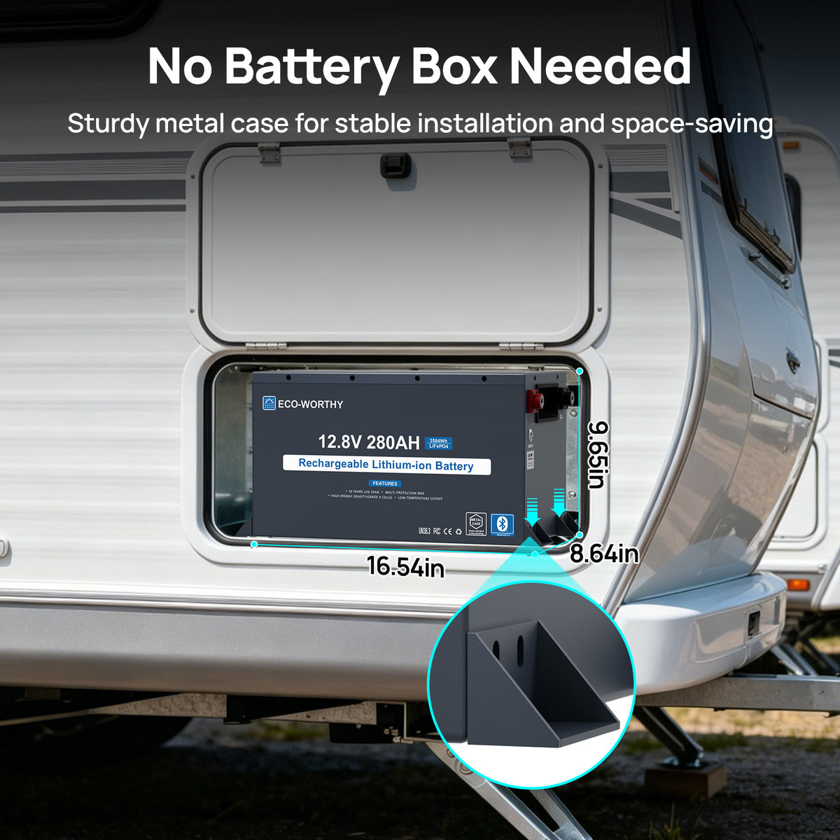 ECO-WORTHY EnergyRock 12V 280Ah Metal Case LiFePO4 Lithium Battery With Bluetooth and low-temp protection - eco-worthy-uk
