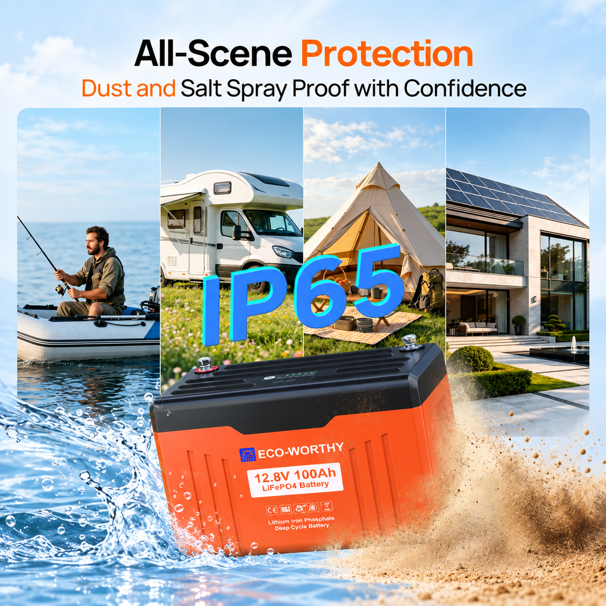ECO-WORTHY EnergyTrek 12V 100Ah LiFePO4 Lithium Battery with Bluetooth and Low-Temp Protection - eco-worthy-uk
