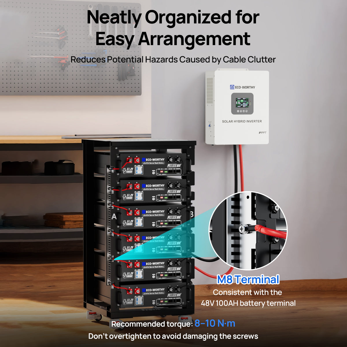 ECO-WORTHY RACK6 V2.1 I 6-Layer Rack With 600A Busbar| For Server Rack Battery All Versions - eco-worthy-uk