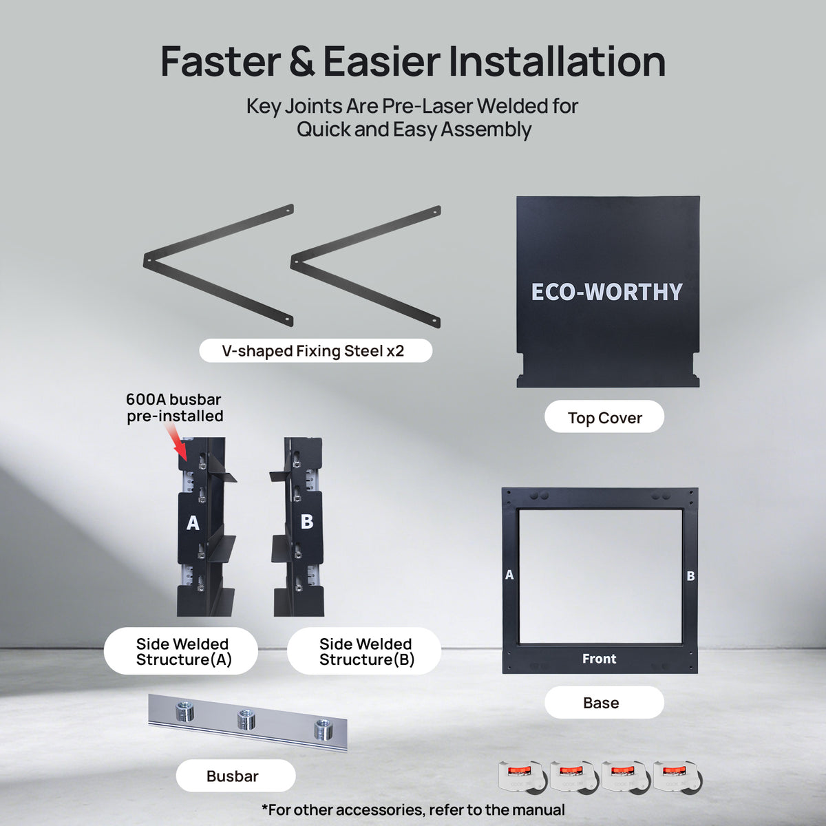 ECO-WORTHY RACK6 V2.1 I 6-Layer Rack With 600A Busbar| For Server Rack Battery All Versions - eco-worthy-uk