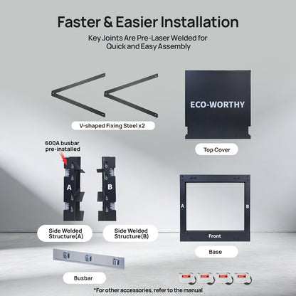 ECO-WORTHY RACK6 V2.1 I 6-Layer Rack With 600A Busbar| For Server Rack Battery All Versions - eco-worthy-uk