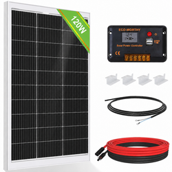 ECO-WORTHY 120W 240W 12V (1/2x120W) Complete Off Grid Solar Panel Kit