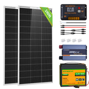ECO-WORTHY 120W 240W 12V (1/2x120W) Complete Off Grid Solar Panel Kit