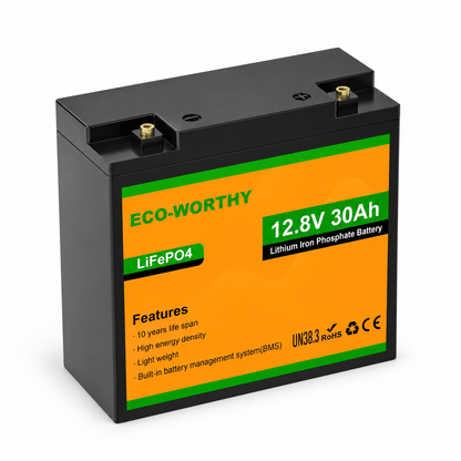 ECO-WORTHY 12V 30Ah LiFePO4 Lithium Battery - eco-worthy-uk