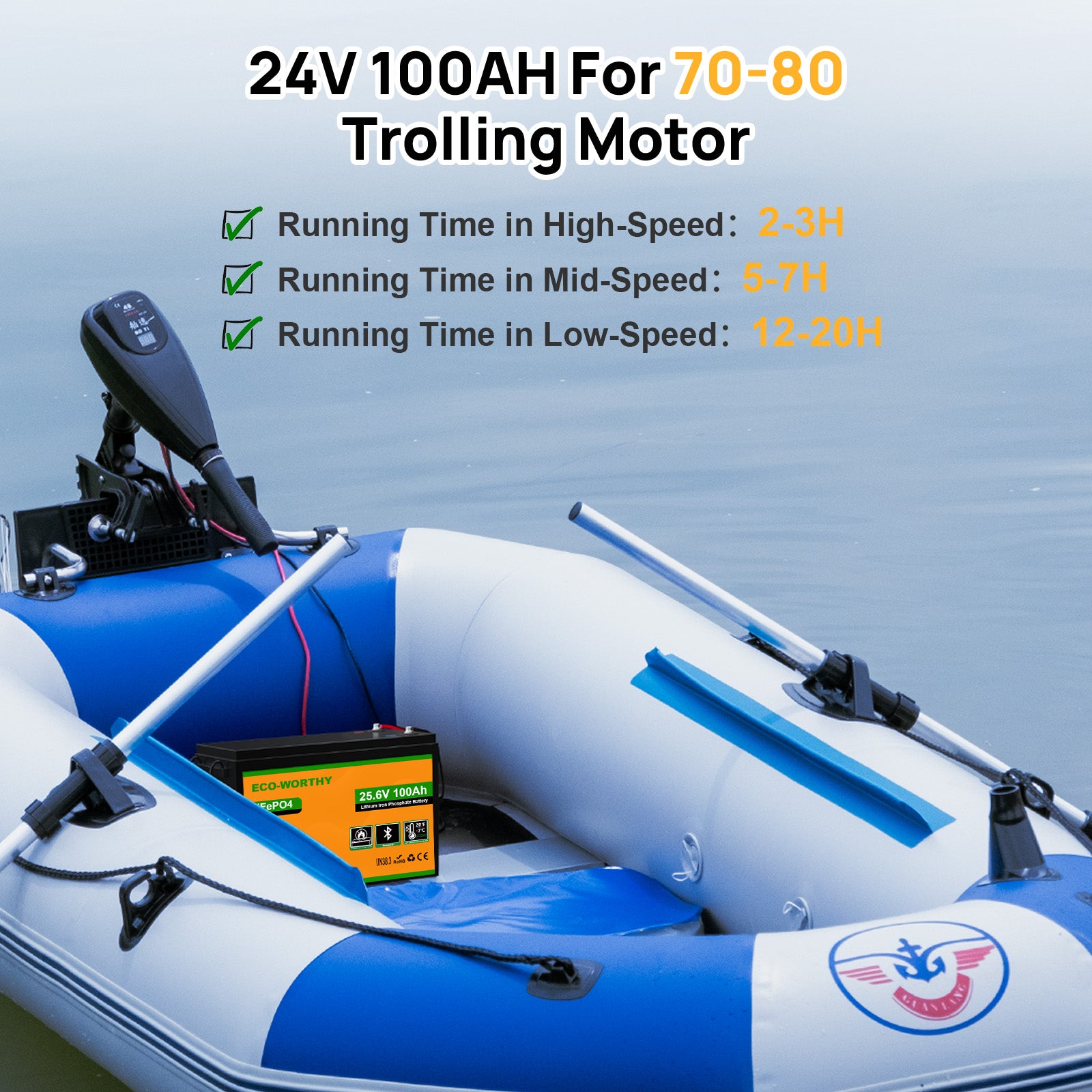 24V 100Ah LiFePO4 Lithium Battery Upgraded Bluetooth Version and Low - Temp Protection - eco - worthy - uk